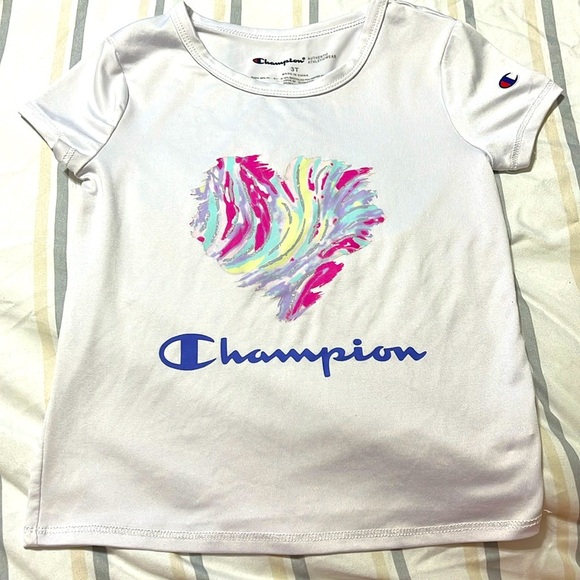 Champion Authentic Girls Athletic Shirt. Heart on front. - Picture 1 of 5